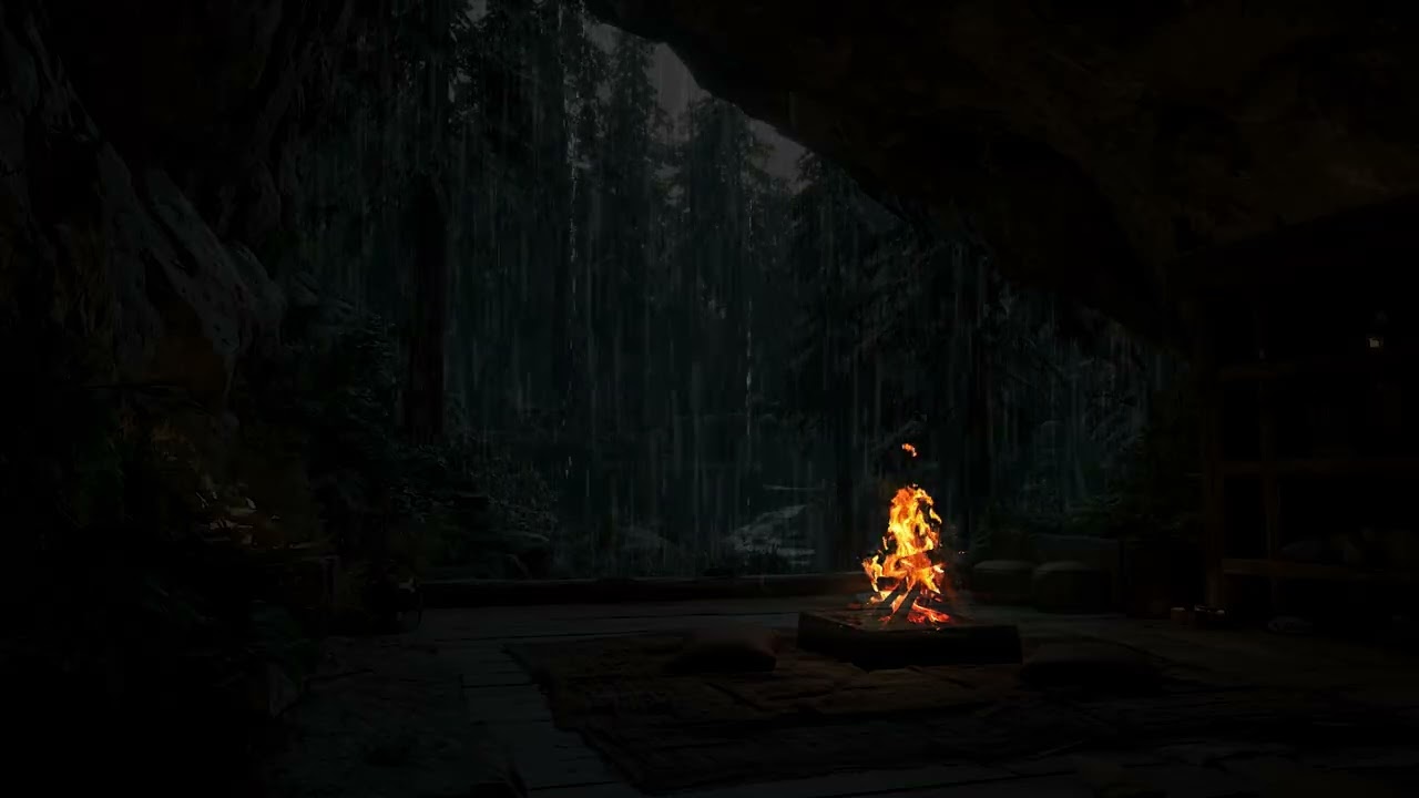 Rain Cave Relax | Soft Rainfall Dripping from Cave Ceiling Creating a Calm and Sleepy Atmosphere