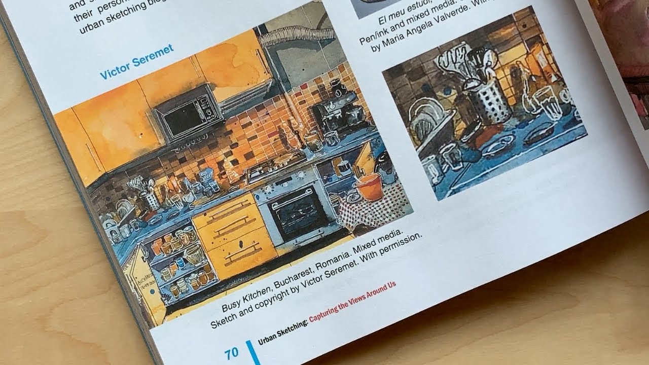 Flipping through an Urban Sketching book that has one of my sketches