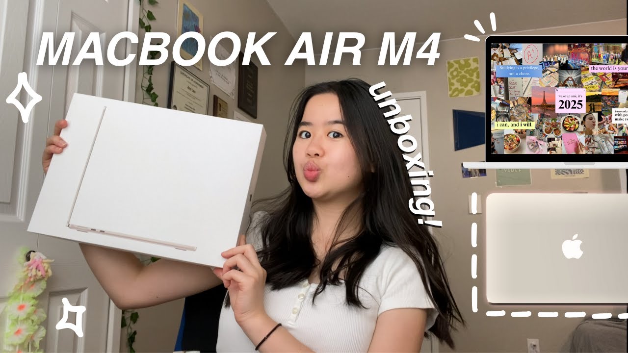 MACBOOK AIR *M4* UNBOXING 💻✨ unbox, setup & tour