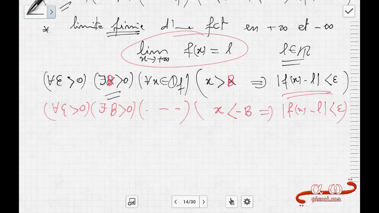 2bac SM : calcul de limite par la définition (epsilon) partie 2