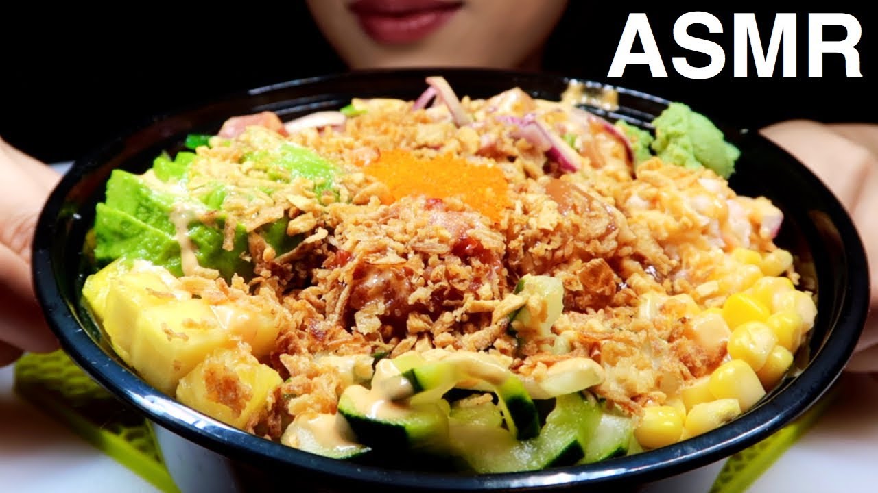ASMR Poké Bowl Mukbang 리얼사운드 먹방 | Eating Sounds *No Talking*