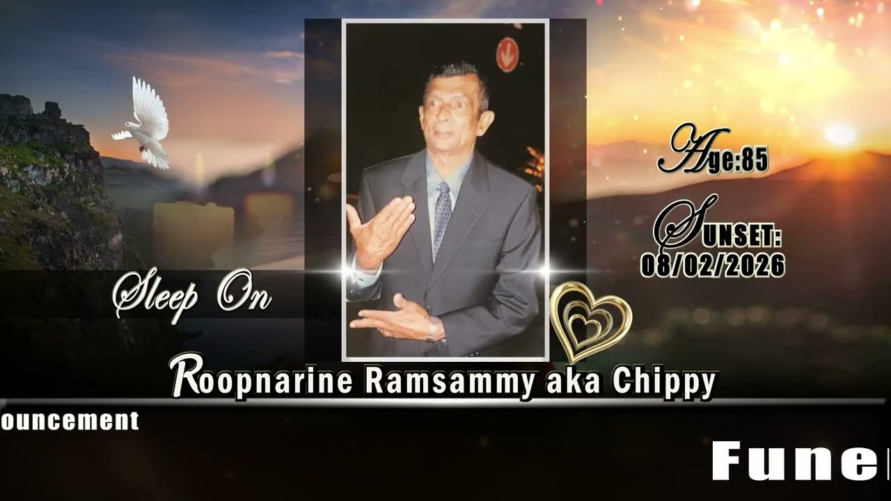 ROOPNARINE RAMSAMMY aka CHIPPY DEATH ANNOUNCEMENT  