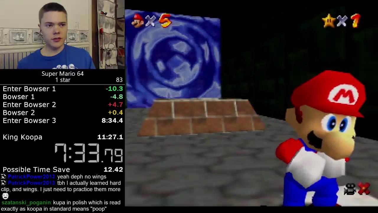 (10:49) Super Mario 64 1 star speedrun