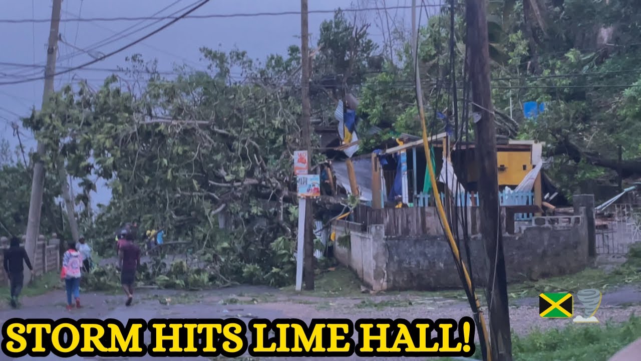 Hurricane Melissa Causes Damage in Lime Hall, Jamaica | Zinc Blown Off Roofs”