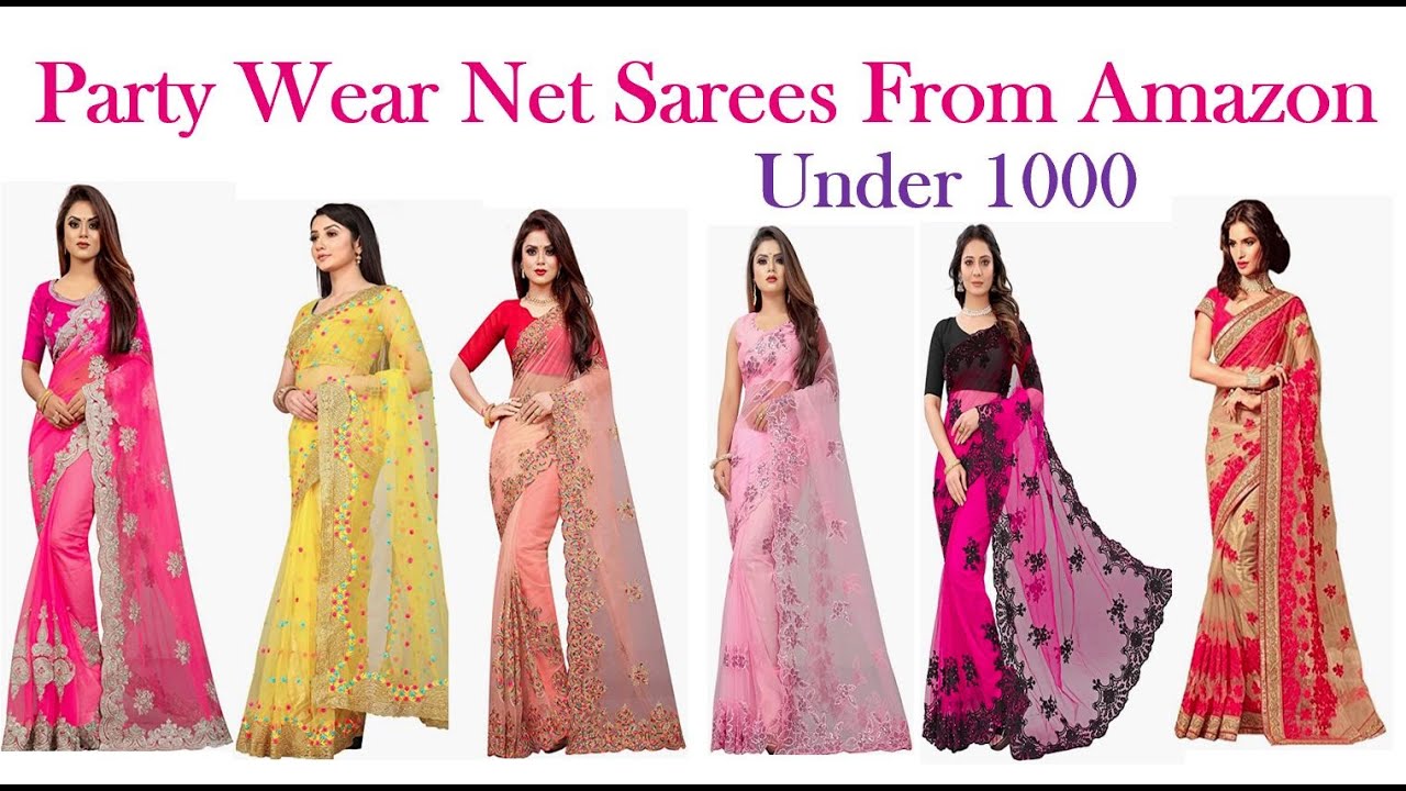 Party Wear Net Sarees | Net Sarees | Sarees Under 1000 | Amazon Sarees | Amazon Net Sarees | Sarees