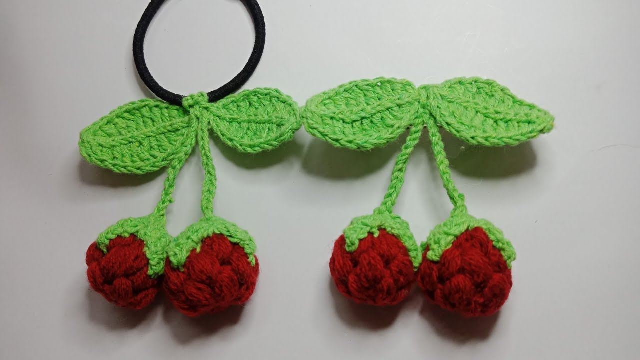 crochet berry hair band ဘယ္ရီသီးပံုစံ ေသာ့ခ်ိတ္  ​ေခါင္းစည္းႀကိဳးထိုးနည္းေလးကို မွ်ေဝလိုက္ပါတယ္႐ွင္