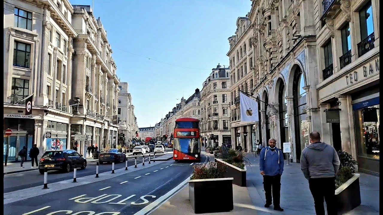 4K - ALL SHOPS CLOSED IN REGENT STREET | LOCKDOWN WALK - March 2021