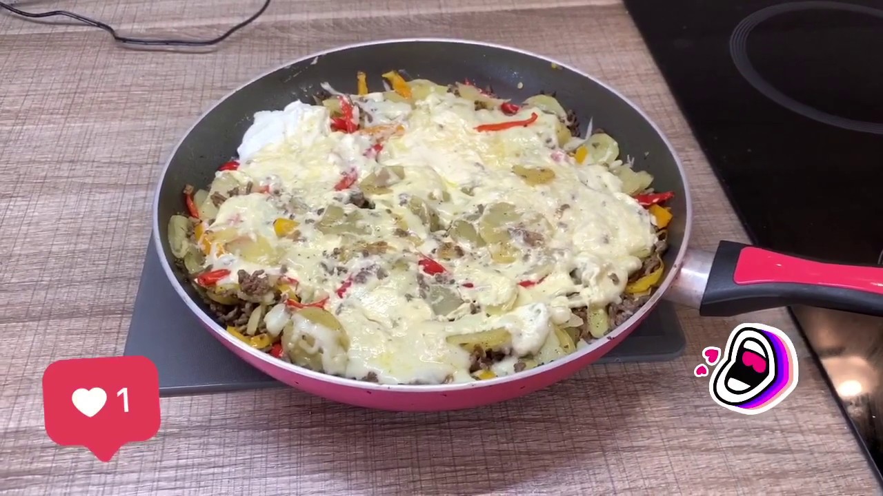 Paprika Pfanne mit Kartoffeln und Hackfleisch