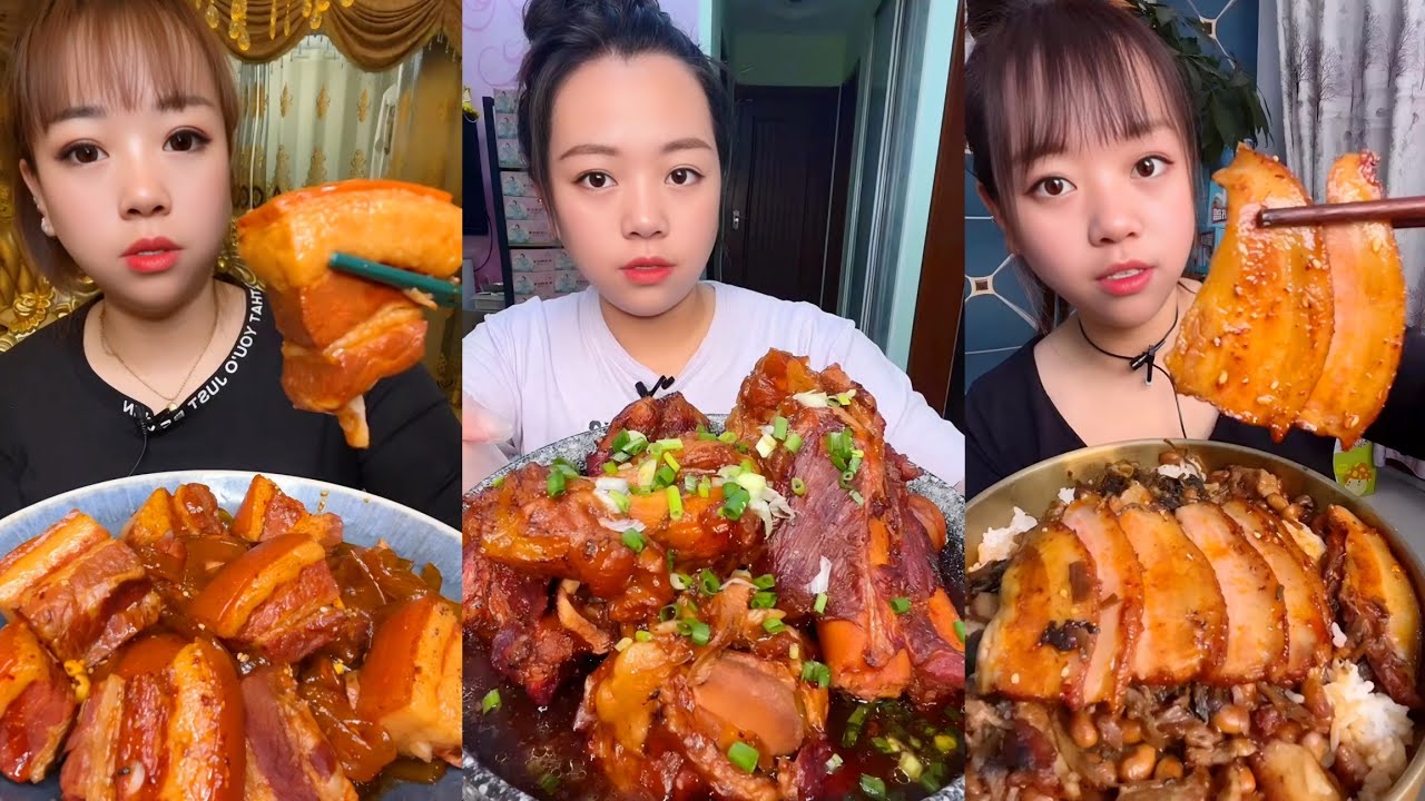 【MUKBANG】SPICY BRAISED PORK BELLY | EATING SHOW | CHINESE FOOD | 食べる|吃播 #咀嚼音 #food #mukbang #foodie