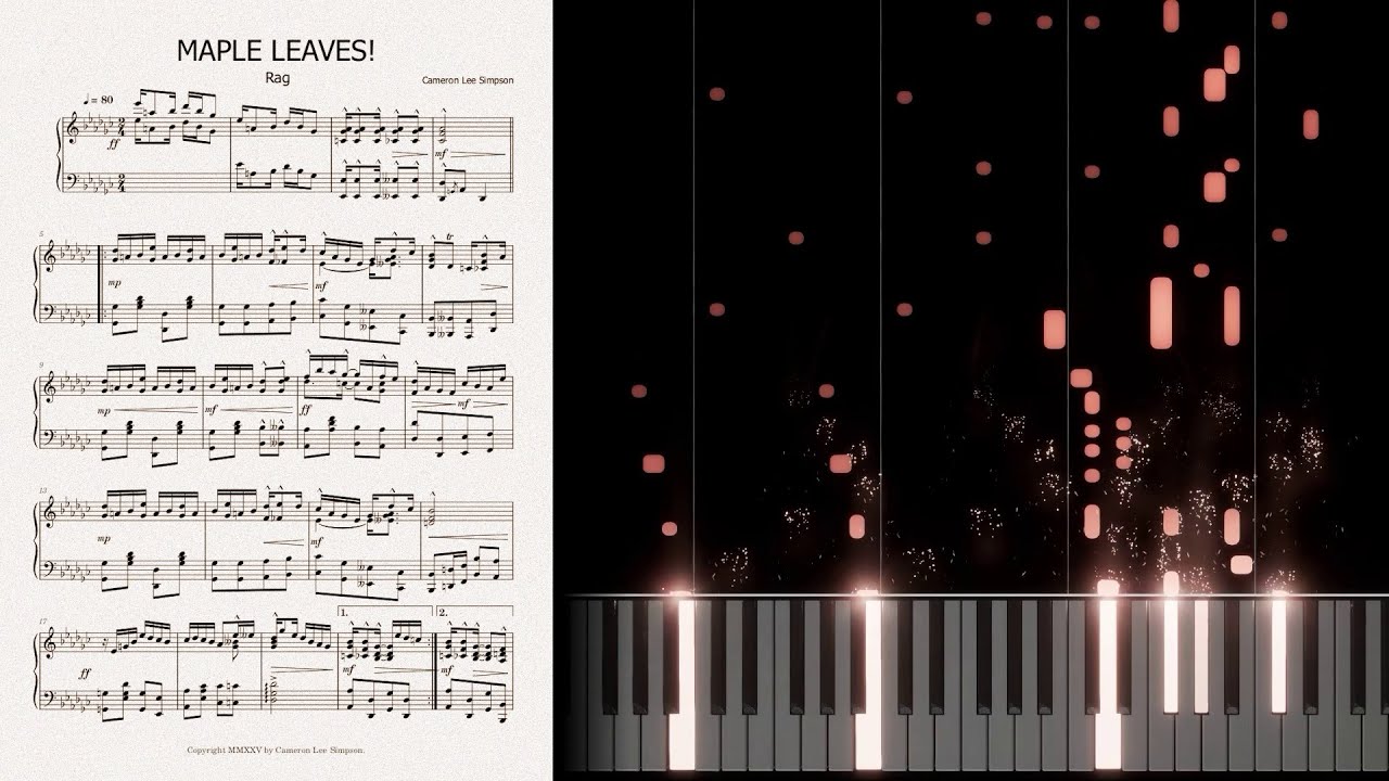 Maple Leaves – Original Recording by Cameron Lee Simpson – Ragtime Piano