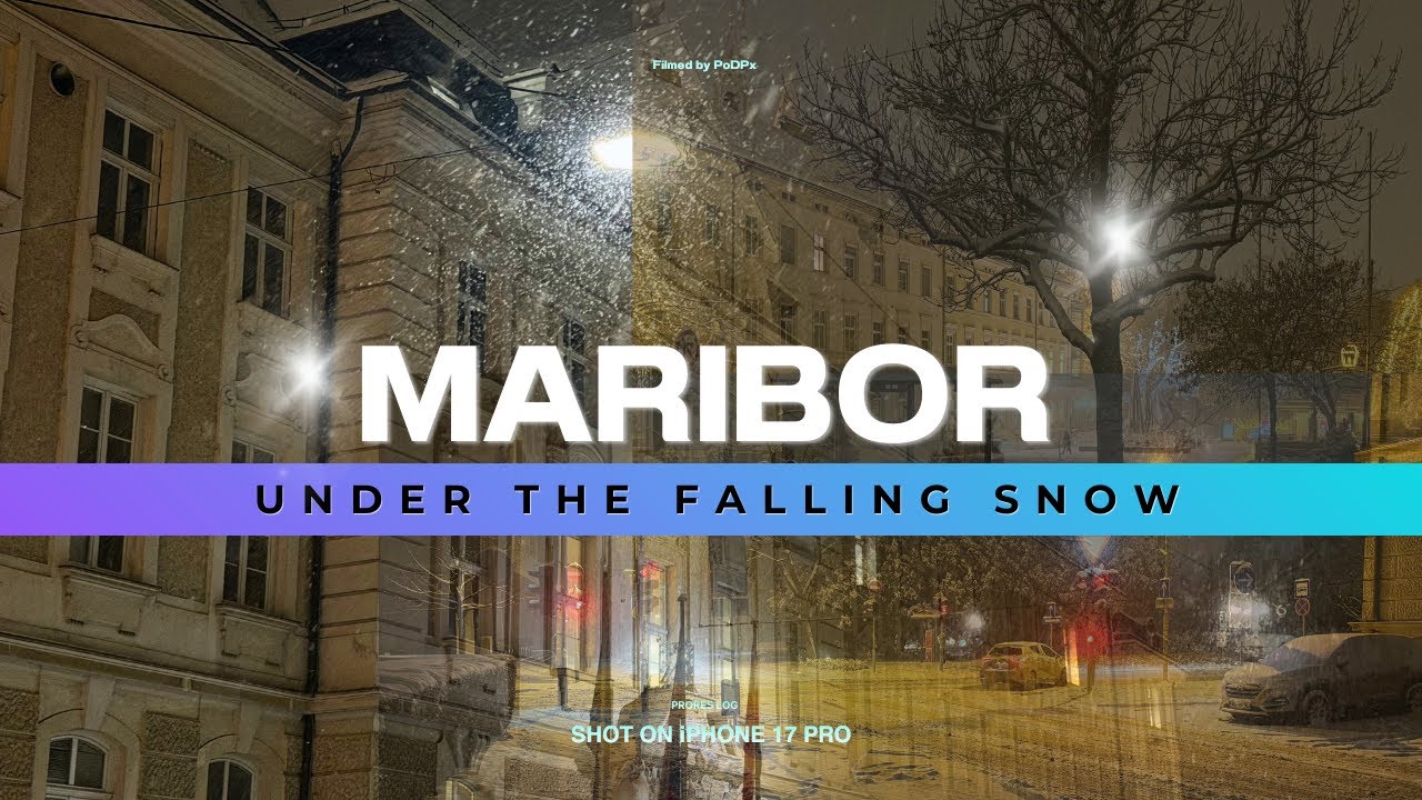 Walking Through a Silent Snowy Night in Maribor