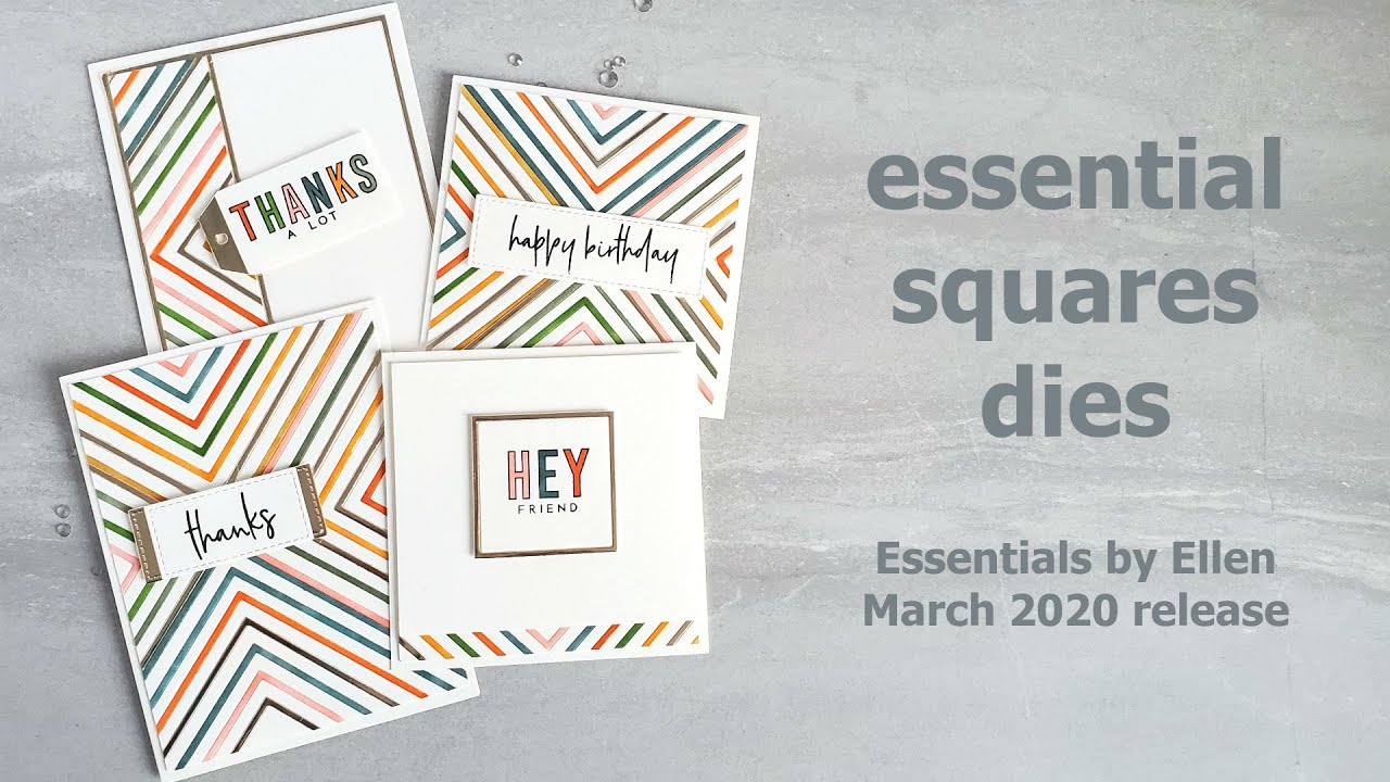 4 card ideas with EBE Essential Squares Dies