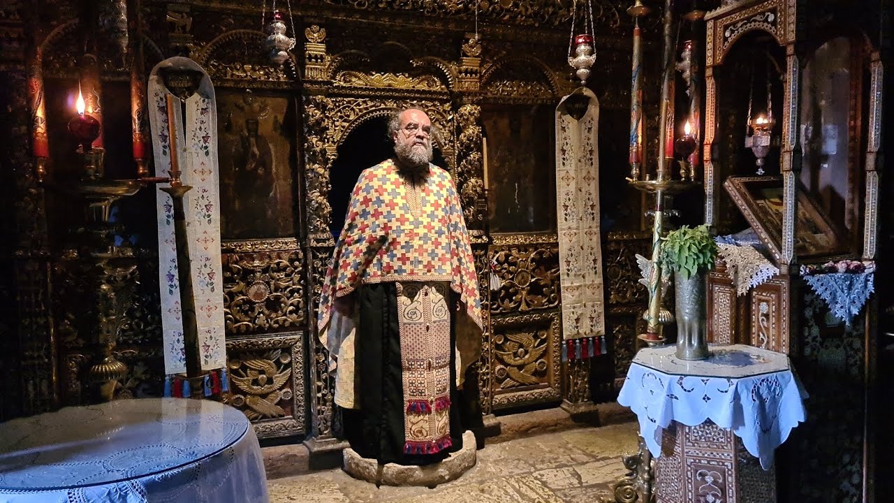 Εσπερινός στην ΙΜ Παναγίας Σπηλιάς με τον καθηγούμενο της Ιεράς Μονής Σπηλιάς Αρχιμανδρίτη Νεκτάριο