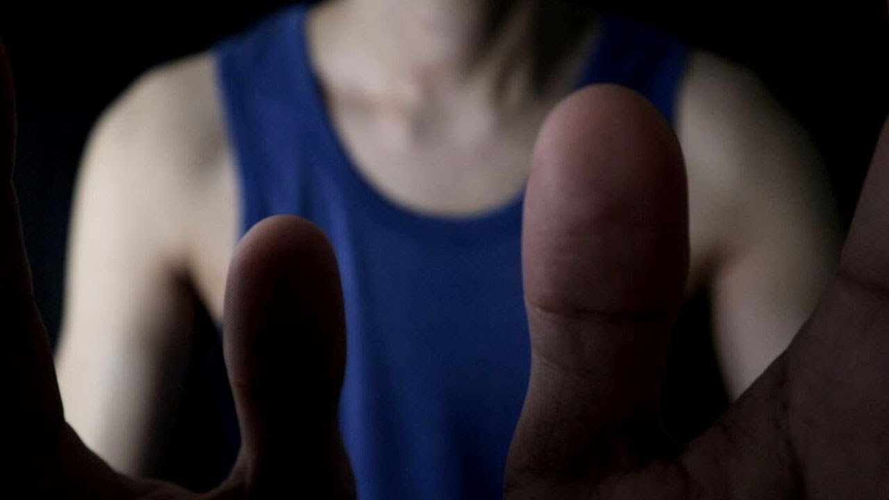ASMR face touching and massage with rain sounds