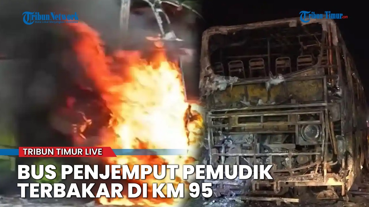 🔴 Bus Mudik Gratis Hangus Terbakar Tol Cipali