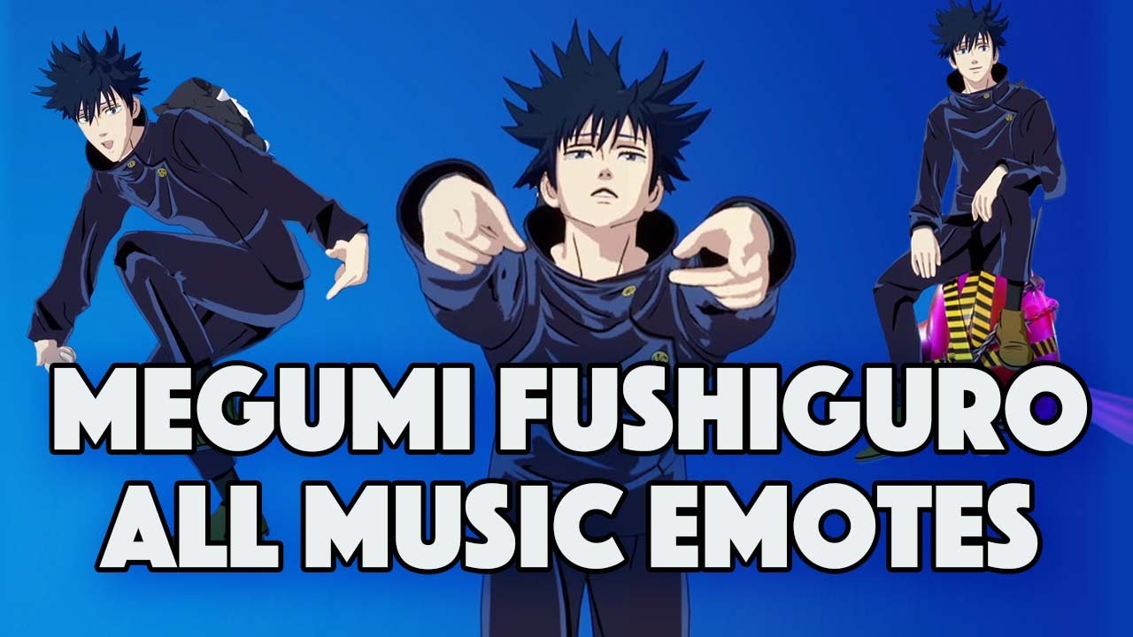 Megumi Fushiguro Dances All Music Emotes (That we Have) - FORTNITE - Jujutsu Kaisen