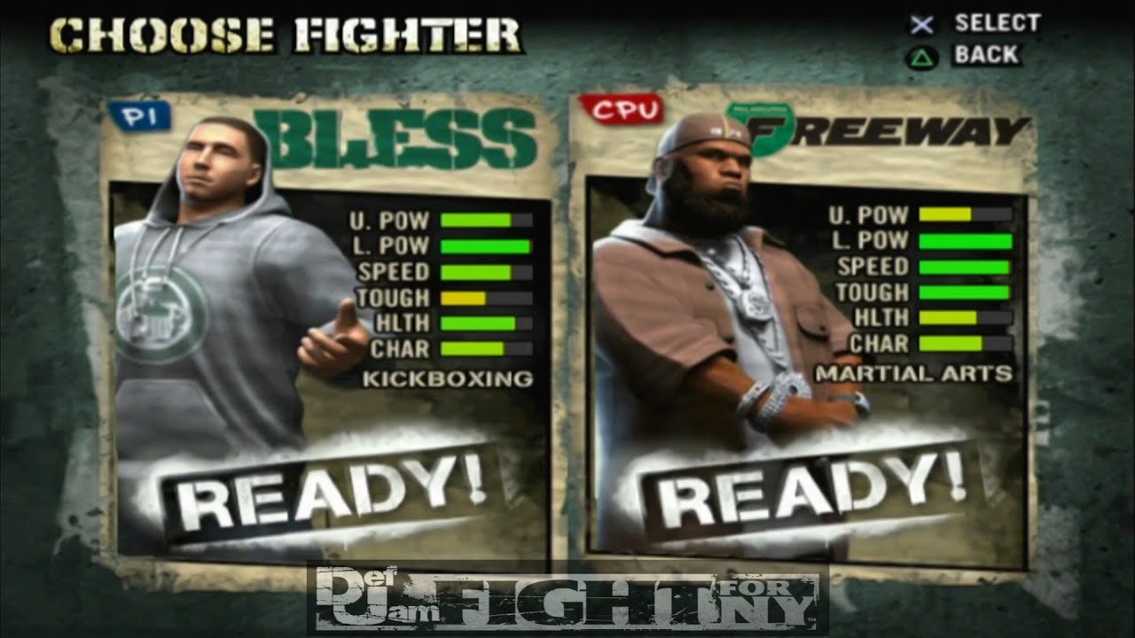 Def Jam Fight For NY | BLESS vs FREEWAY | 4 Matches | HARD! (PS3 1080p)