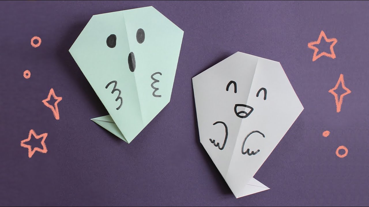 👻 Origami Fantasma di Halloween | Facile per Bambini | Inizia con il Triangolo | Easy Origami Ghost