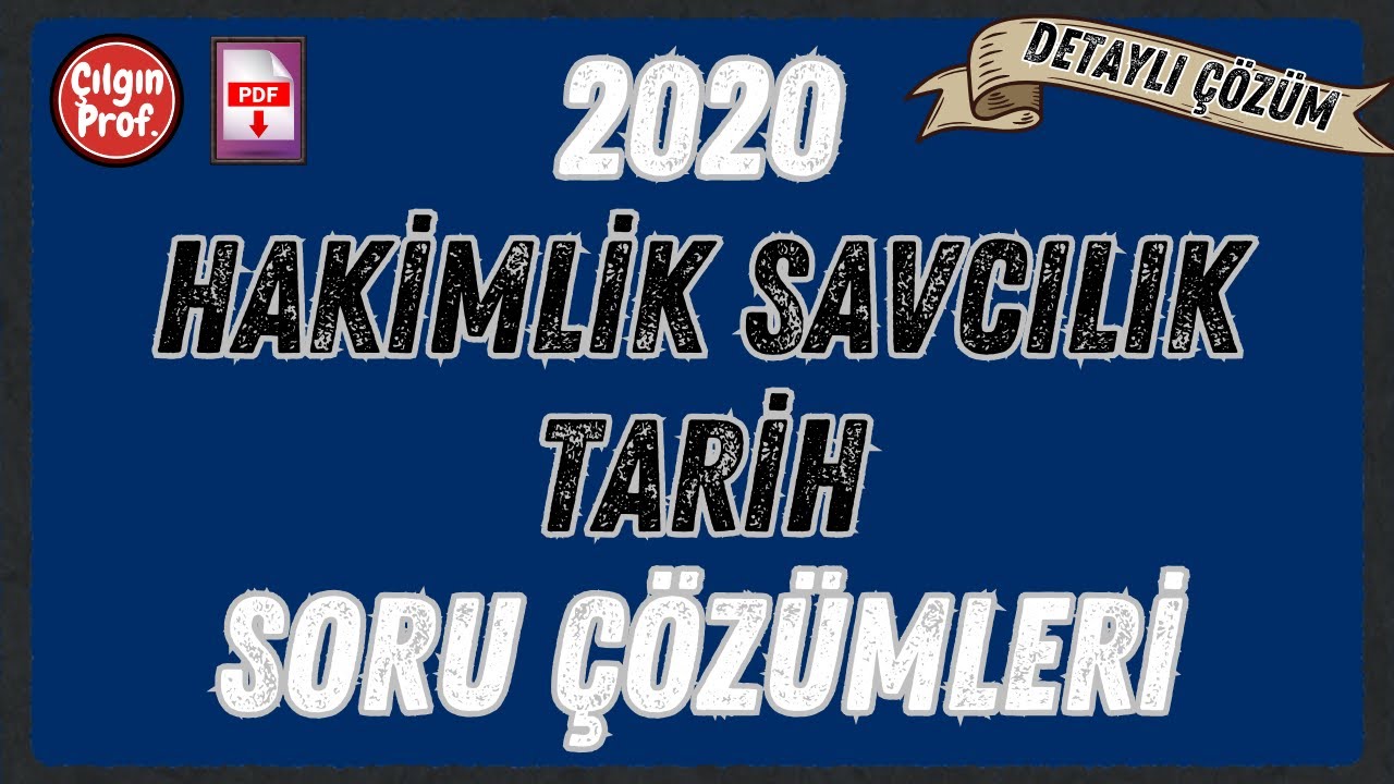 2020 Hakimlik Tarih Soru Çözümleri [+PDF]
