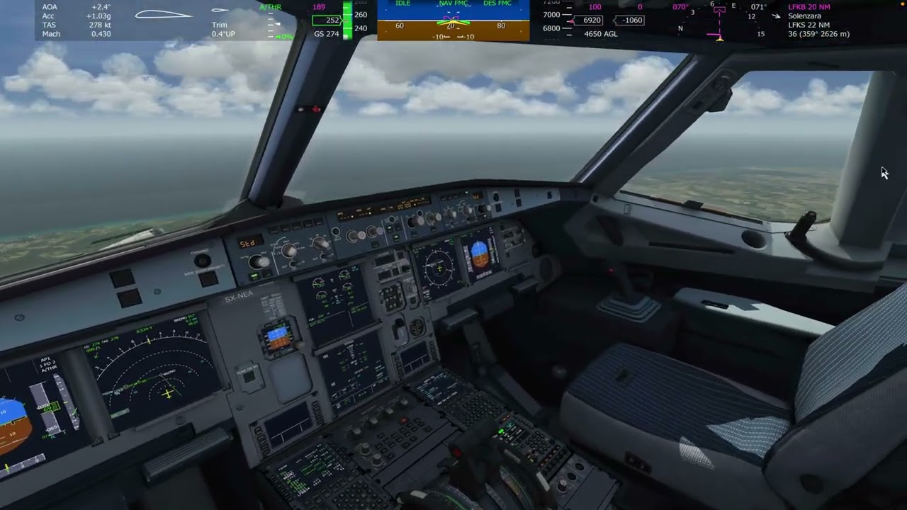 Flight over Corsica, Ajaccio to Bastia with Airbus A320neo - Aerofly FS Global Flight Simulator