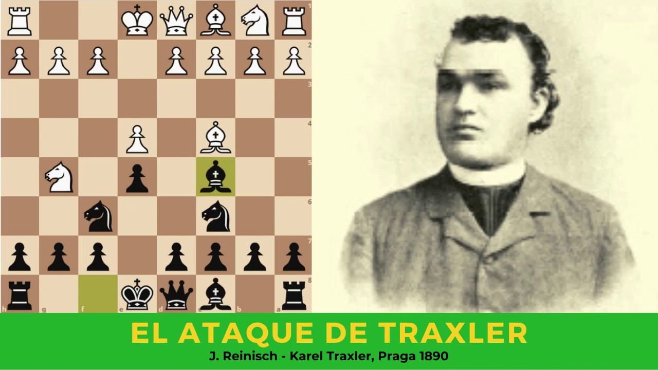 Miniaturas inmortales: El ataque Traxler. Reinisch - Traxler, Praga 1890