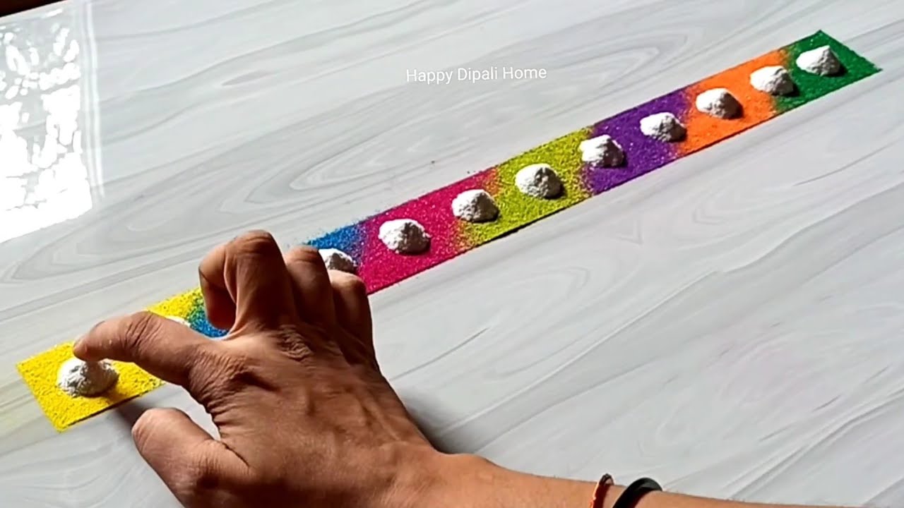 5 Diwali Border rangoli designs | Diwali rangoli | door side border designs #Diwalirangoli #rangoli
