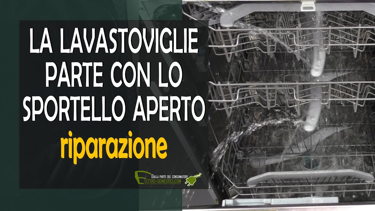 Lavastoviglie parte con lo sportello aperto