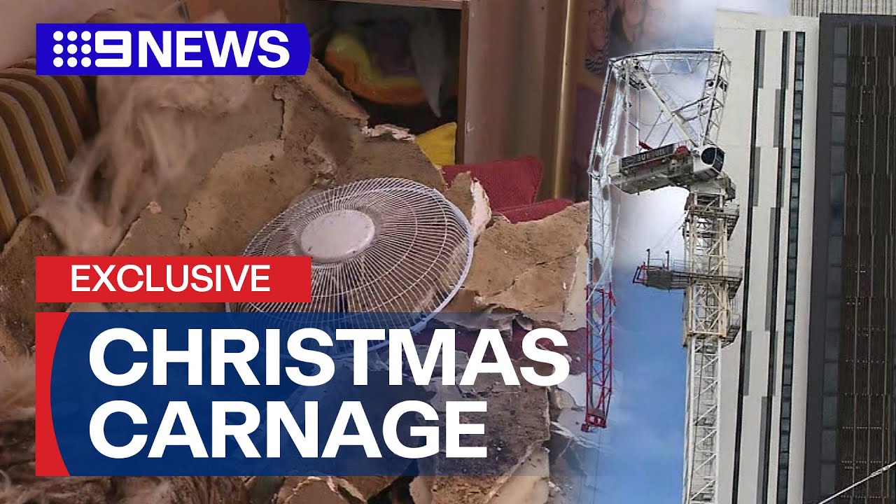 Over 90 people still locked out of caravan park over crane collapse fears | 9 News Australia