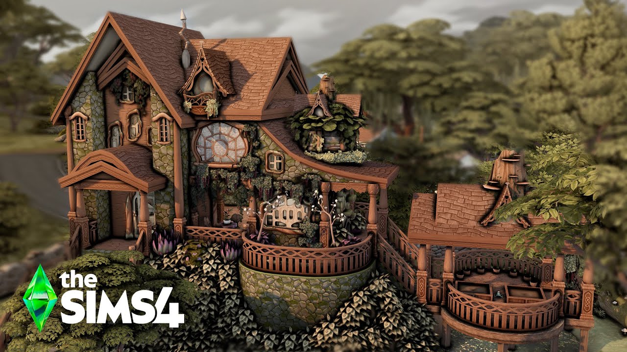 APOTHECARY'S HOUSE - Enchanted by Nature - Relaxing Speed Build - ASMR | The Sims 4 - no cc.