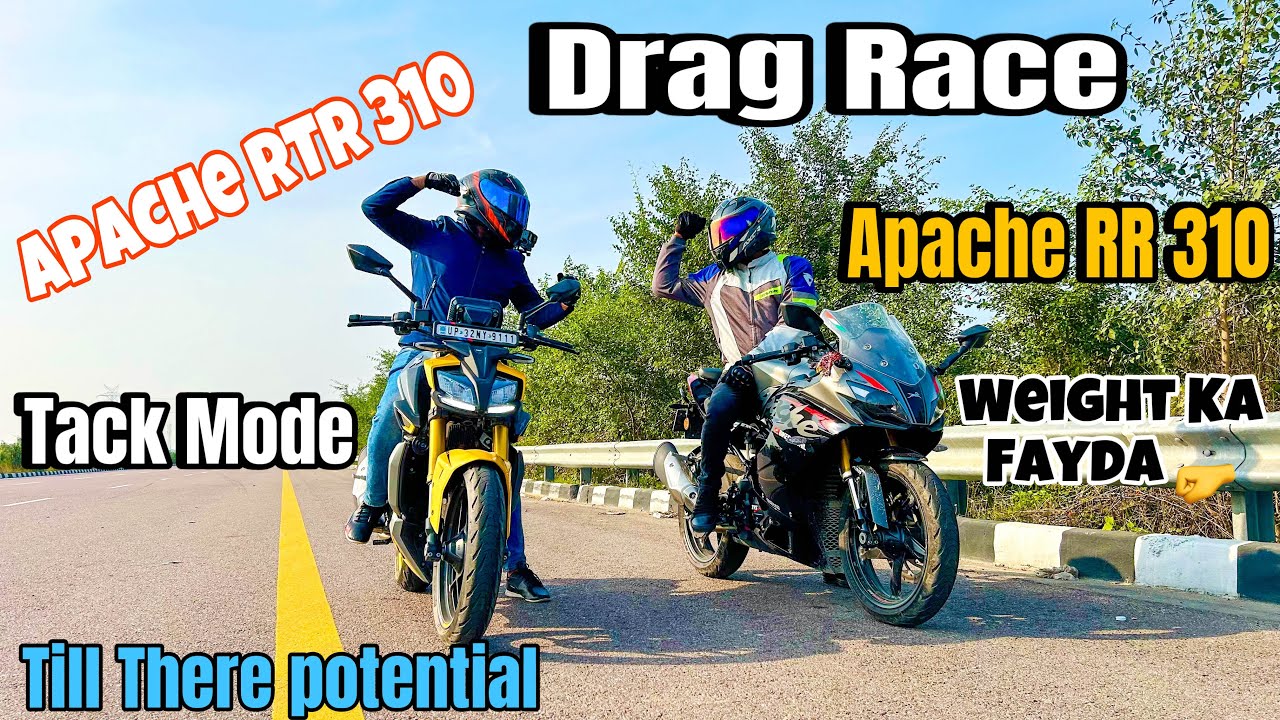 Tvs Apache Rtr 310 Vs Apache Rr 310 Drag Race In Track Mode || Long Race || Top Speed Test