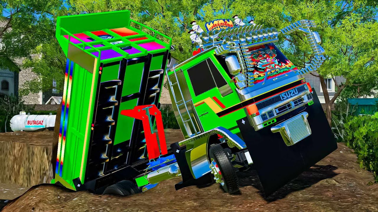 6 ล้อดั้มร็อคกี้ถอดกันชนถมดินทางแคบ จะเทได้มั้ย!! - Farming simulator 19