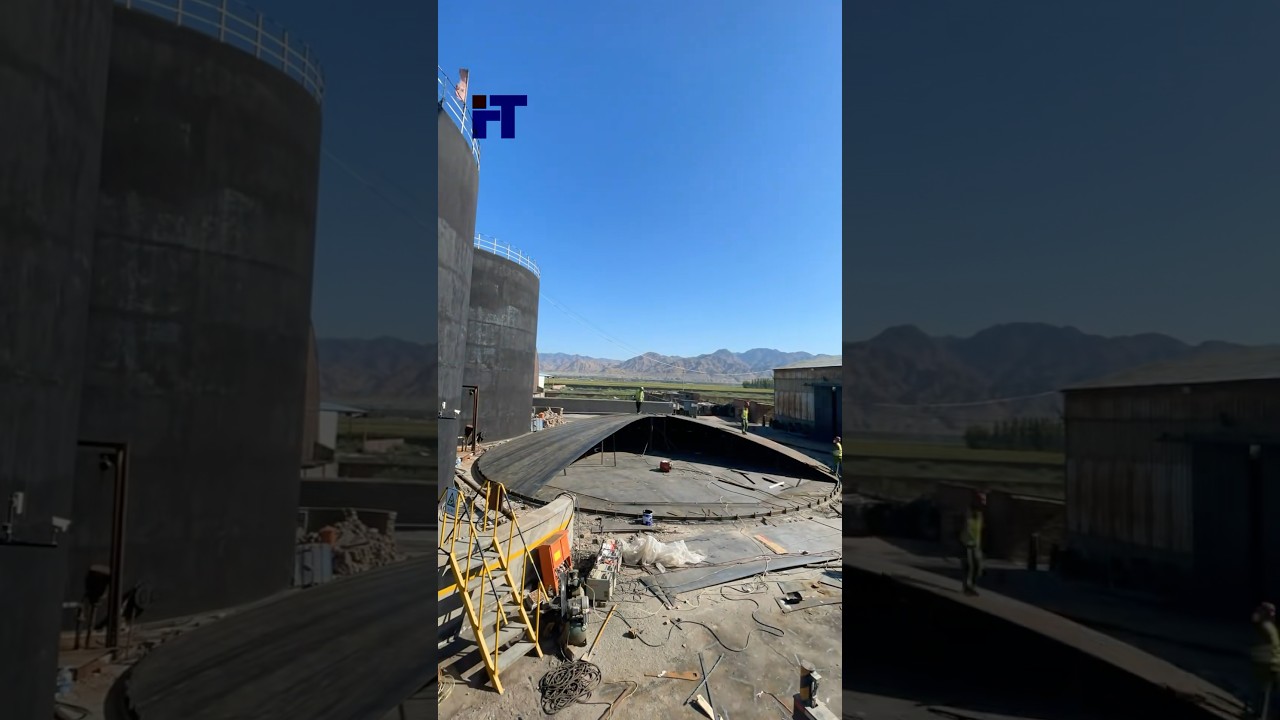 Installation of super-large oil storage tank bodies #tank #vessel #oil #petroleum #insulation #tube