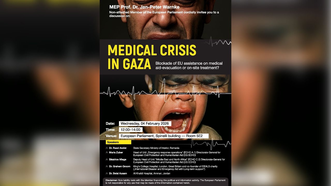 Panel discussion &ldquo;Medical crisis in Gaza,&rdquo; February 4, 2026 | Prof. Dr. Jan-Peter Warnke, MEP