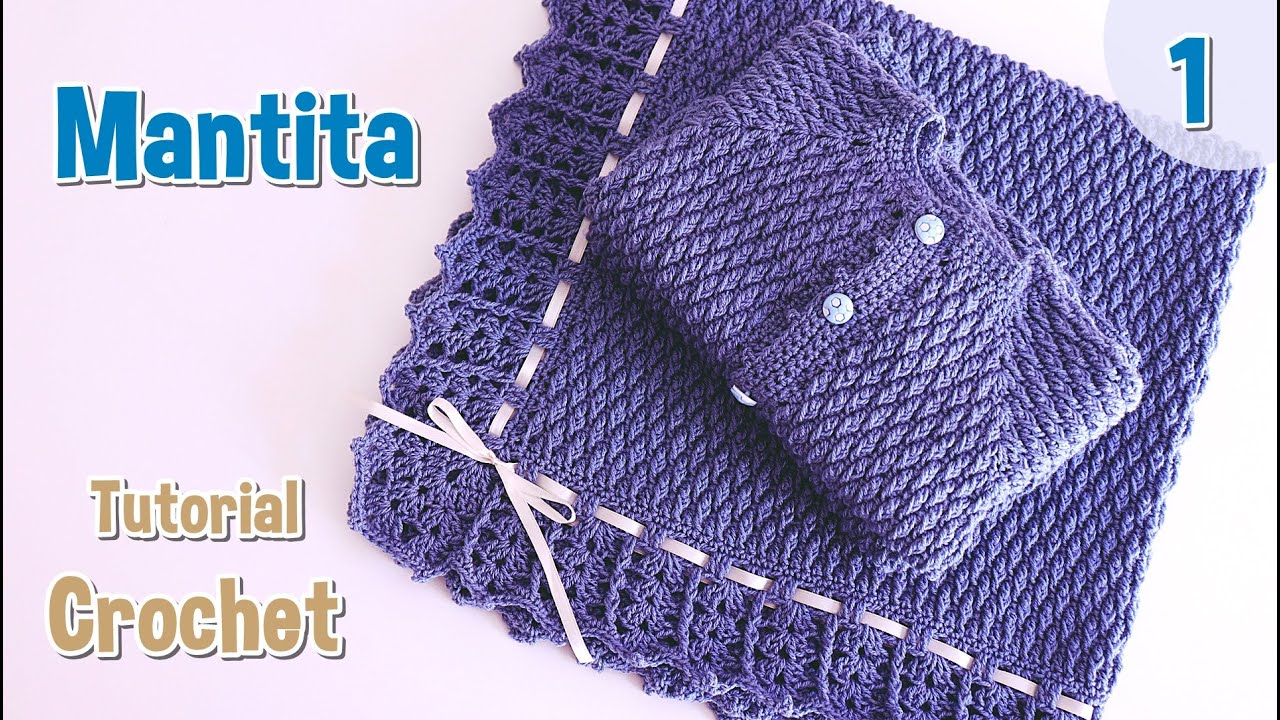 Como tejer una Mantita, Colchita, Cobija para bebe a crochet, ganchillo en Punto Granizo. Parte 1