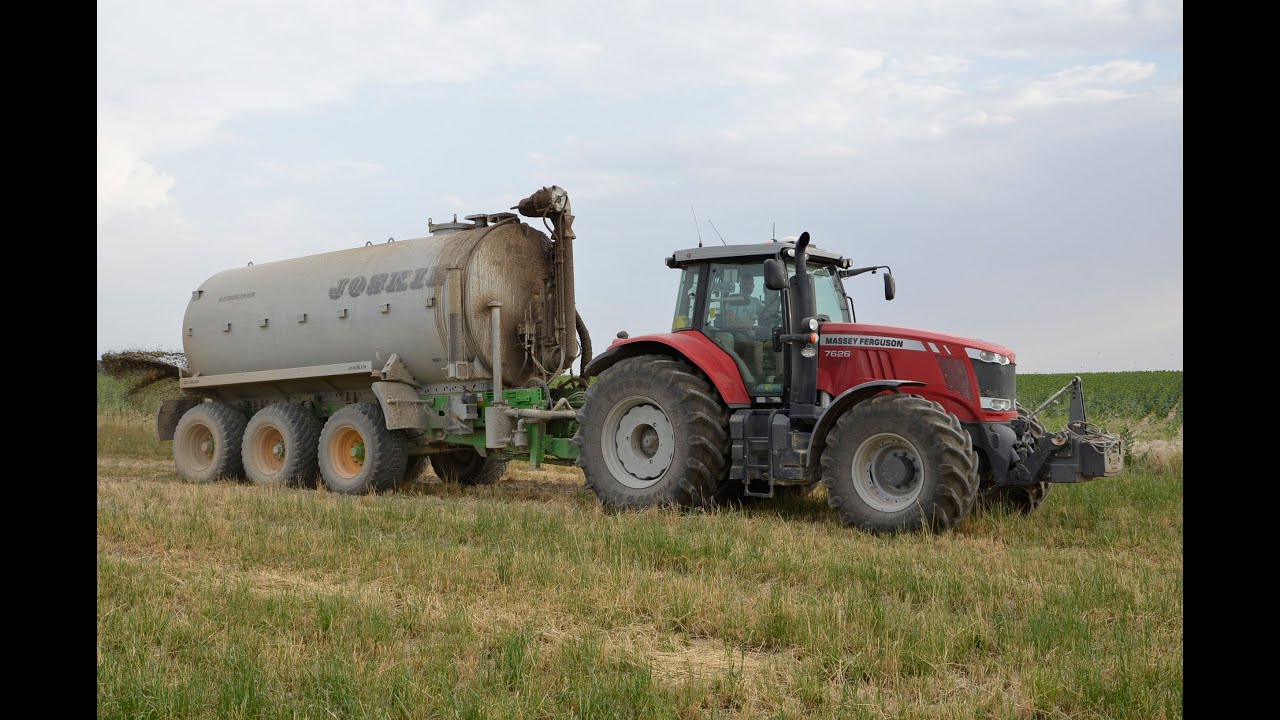 Cuba de purines Joskin Euroliner & Massey Ferguson 7626 Dyna6. (Sacando purines)