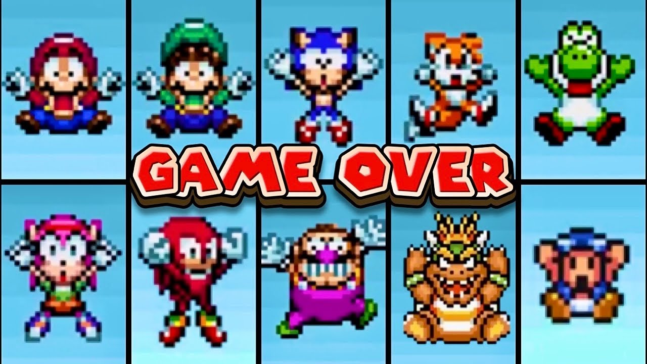 16-Bit Characters Death Animations + Game Overs in SMB1 All-Stars - 4K