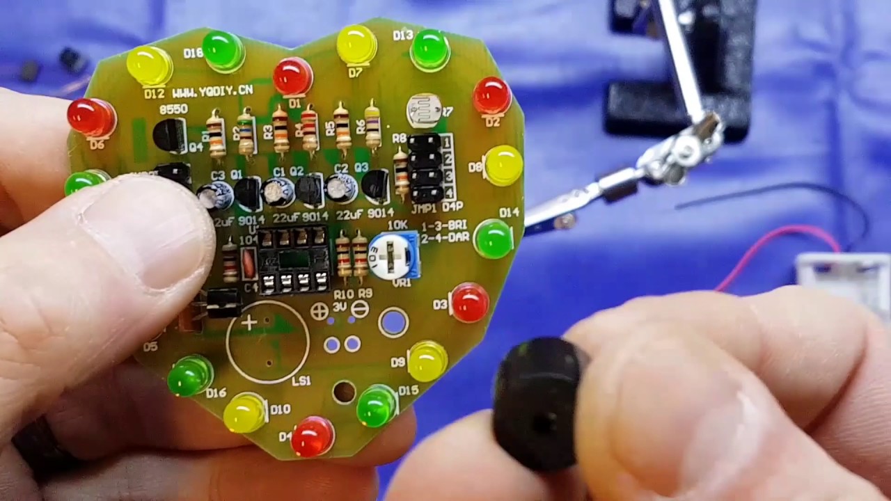 Yet another LED heart kit! (Light controlled and musical)