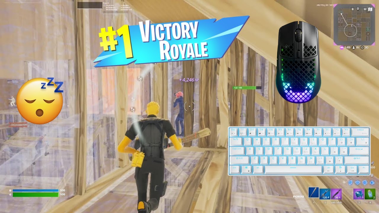 Fortnite Boxfight Keyboard ASMR | Royal Kludge 61 Mechanical Keyboard(360fps)