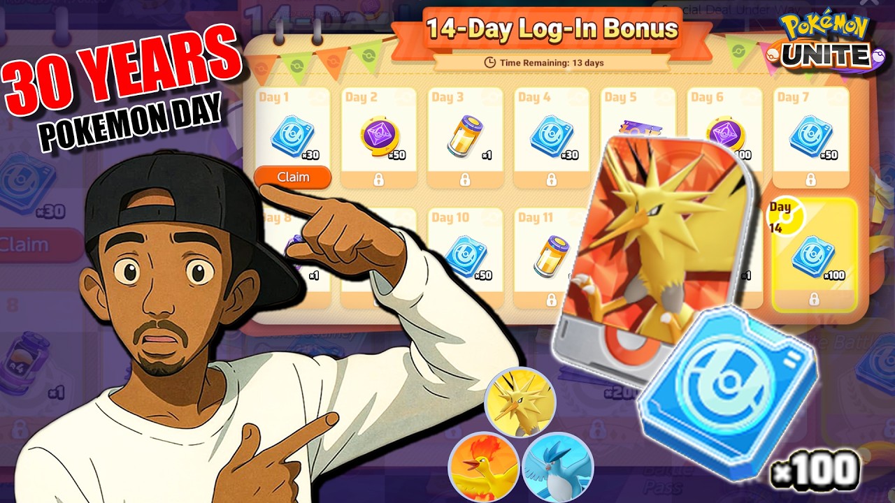🎁FREE 14 days LOGIN REWARDS!  |  Articuno, Zapdos & Moltres😍Pokemon DAY 2026 | Free Pokemon License