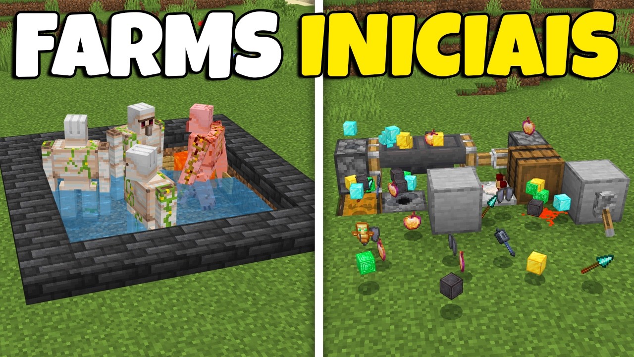 5 FARMS INICIAIS PRA TER no SEU MUNDO SURVIVAL do MINECRAFT 2026