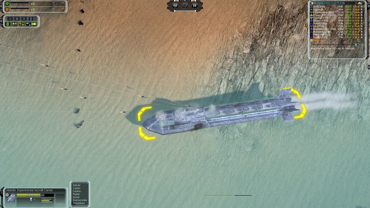 Supreme Commander Forged Alliance Forever - Atlantis is Killed by Cruiser Ground-Fire