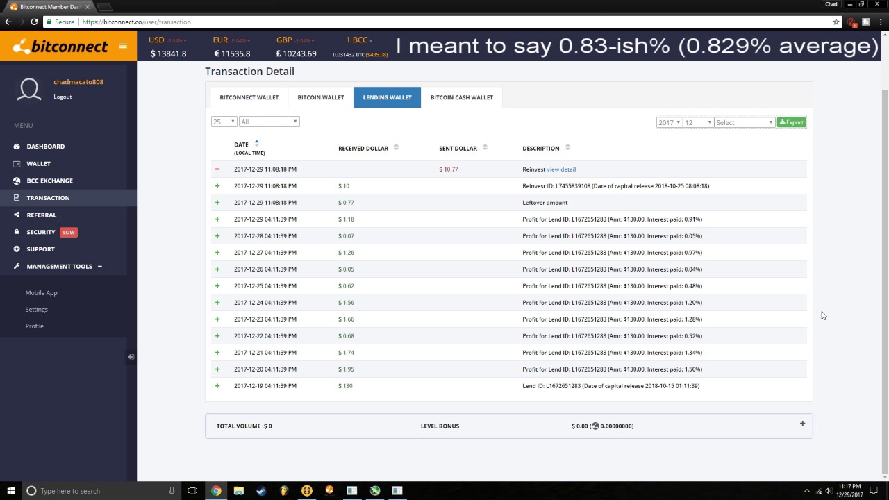 BitConnect Day 10 | First $10 Reinvest