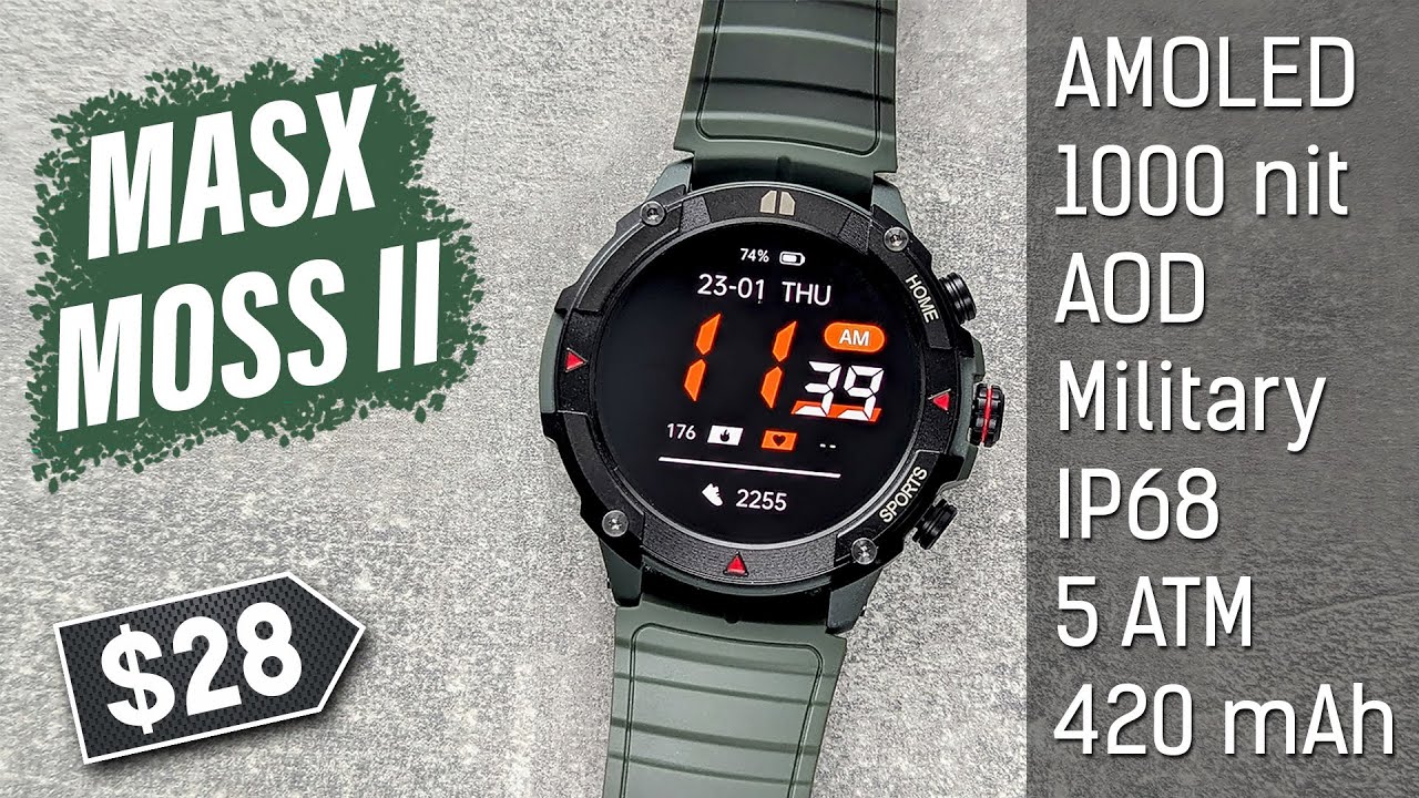 ТАКТИЧНИЙ СМАРТ ГОДИННИК З ПРИСТОЙНИМИ ДАТЧИКАМИ - MASX MOSS II