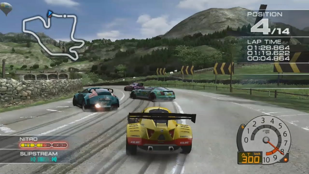 Ridge Racer 7 Maker's Trial SOLVALOU with StarnoseCmplete at Highland Cliffs R [Control view]