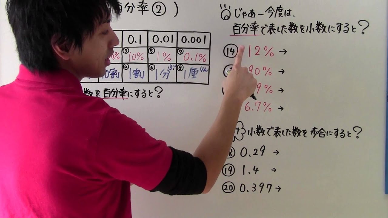 【小５　算数】　　小５－旧５２　　割合と百分率②