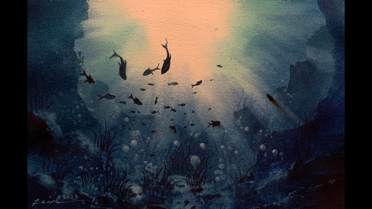 Watercolor Underwater Scene Painting Tutorial