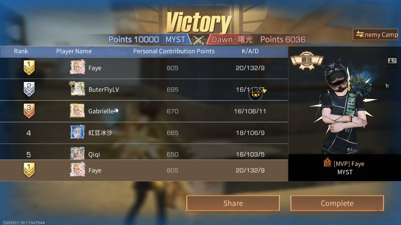 MYST VS Dawn・曙光  Ft.Faye