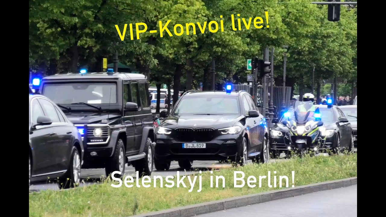 Live-Einsatz: VIP-Konvoi von Selenskyj in Berlin – Blaulicht & Polizei hautnah!