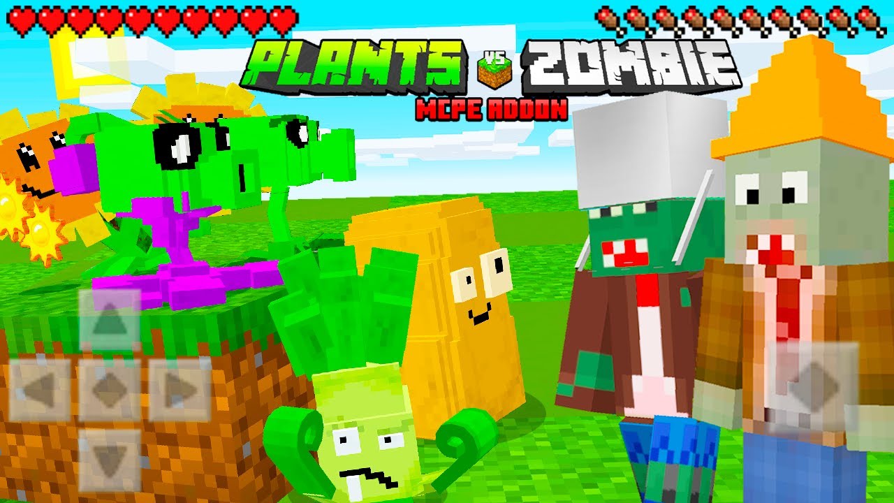 🌱 Batalha de PLANTAS vs ZUMBIS no MINECRAFT DE CELULAR