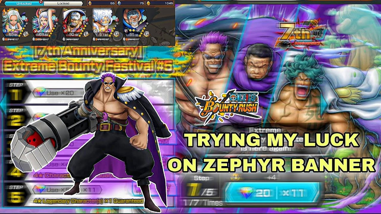 OMG ZEPHYR ARRIVES ONE PIECE BOUNTY RUSH !! SUMMONING ON ZEPHYR BANNER !!